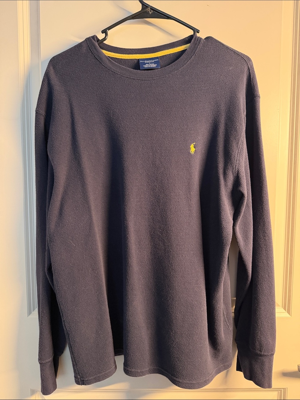 Polo by Ralph Lauren Navy Crewneck Sweatshirt with Yellow Pony
